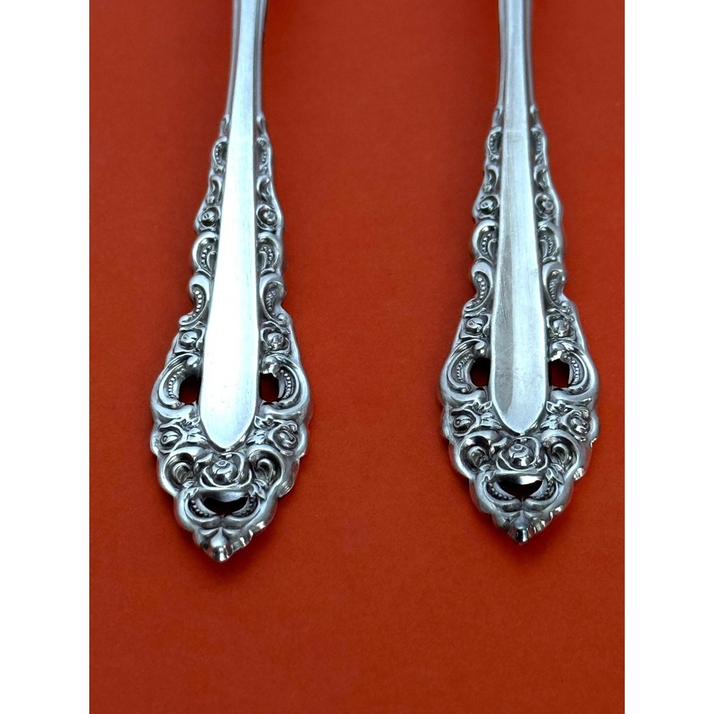 Oneida Silverplate ROYAL GRANDEUR Oval Soup Spoon (2) Community Art Deco Pierced - Picture 3 of 10